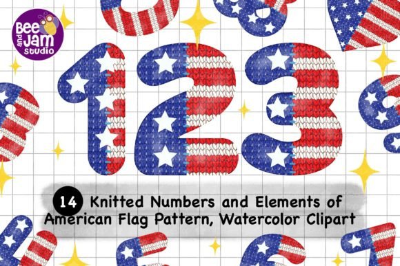 4th of July American Pattern Fonts PNG