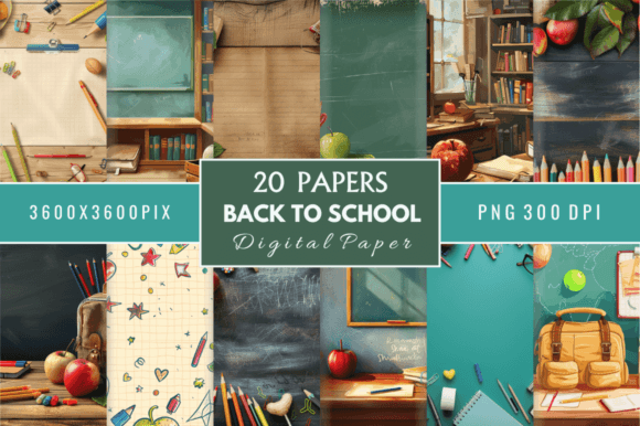 Back to School Digital Paper Bundle: A Creative Resource for Educators and Designers