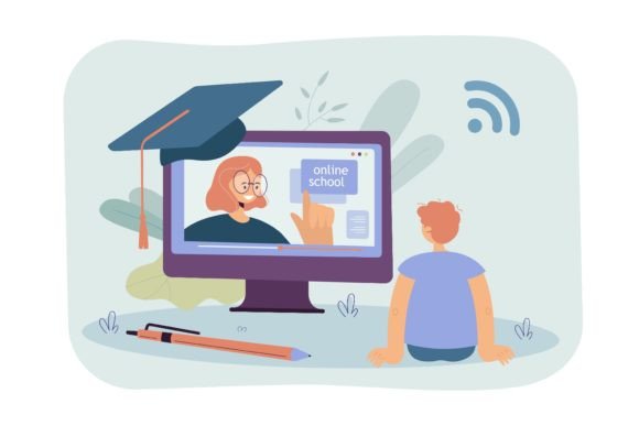 Back View of Boy Watching Online Lecture: A Visual Guide to Modern Learning