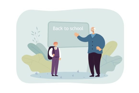 Old Teacher Greeting Pupil: A Symbol of Educational Beginnings