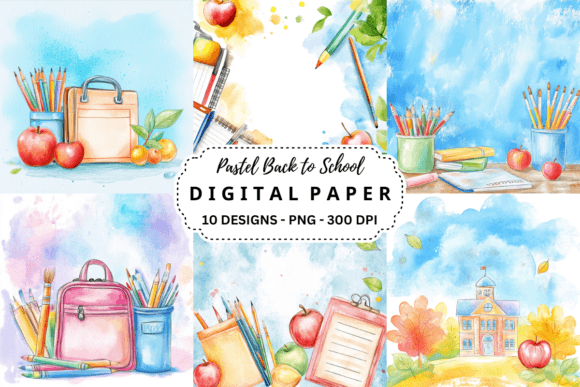 Pastel Back to School Background
