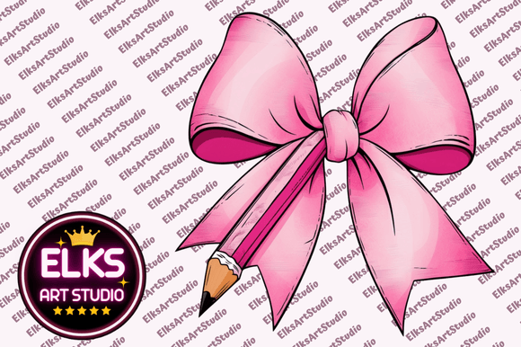 Pencil Coquette Bow PNG Teacher School