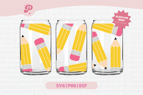 Pencil Glass Can Wrap SVG