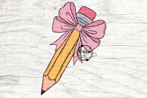 Pencil with a Pink Bow Png Clipart: A Versatile Design for Creative and Educational Use