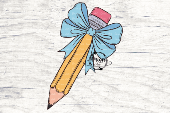 Pencil with a Sky Blue Bow Png Clipart: A Versatile Design for Creative Projects
