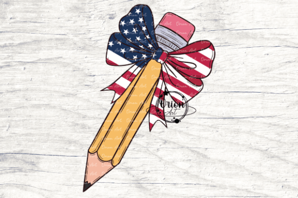 Pencil with an American Flag Bow Png: A Versatile Design for Creative and Practical Use