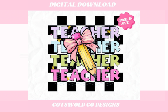 Retro Teacher Checkered PNG SVG Design: A Timeless Asset for Modern Creators