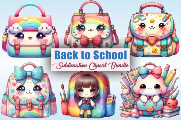 School Cute Bag Sublimation Clipart: A Creative Resource for Designers and DIY Enthusiasts