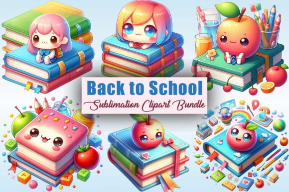 School Cute Book Sublimation Clipart: A Versatile Resource for Creative Projects