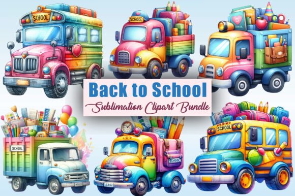 School Cute Truck PNG Clipart Bundle: A Creative Resource for Design Enthusiasts