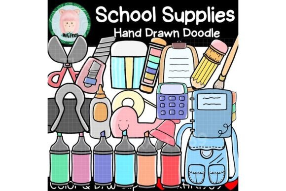 School Supplies Back to School Doodle Clip Art: A Creative Resource for Educators and Designers