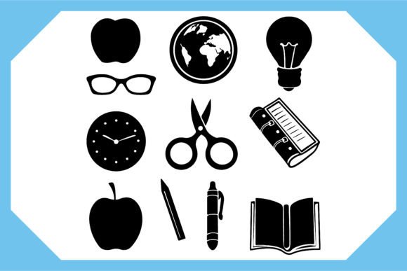 Schoolbag Silhouette, School Backpack 2: A Versatile Design for Creative and Practical Use