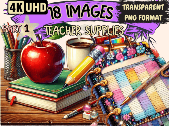 Teacher Supplies Clipart P1: A Creative Resource for Educators and Designers