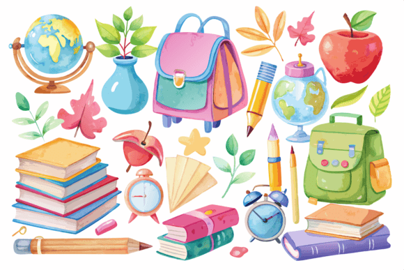 Watercolor Back to School Collection